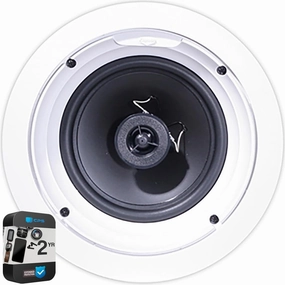 Klipsch 1007209 R-1650-C in-Ceiling Speaker White Bundle with 2 YR CPS Enhanced Protection Pack soundbar,TV speaker bar,home theater soundbar,