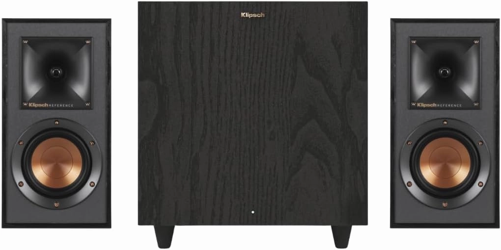 Klipsch Home Audio Bundle: R-41M Bookshelf Speakers (Pair) and R-80SWi 8" Wireless Subwoofer - Powerful Sound System with Deep Bass bookshelf speakers,compact stereo speakers,hi-fi shelf speakers,