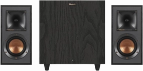 Klipsch Home Audio Bundle: R-41M Bookshelf Speakers (Pair) and R-80SWi 8" Wireless Subwoofer - Powerful Sound System with Deep Bass bookshelf speakers,compact stereo speakers,hi-fi shelf speakers,