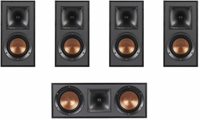 Klipsch Home Theater Speaker Bundle: 2 Pairs R-41M Bookshelf Speakers   R-52C Center Channel Speaker (Black) home cinema system,5.1 home theater,surround sound package,