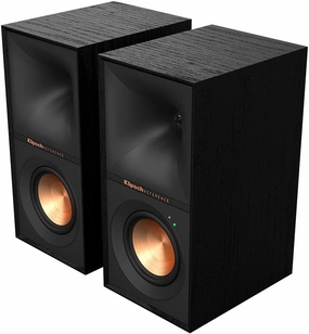 Klipsch Reference R-40PM Powered Bookshelf Speakers - 90-Degree x 90-Degree Tractrix Horn - Linear Travel Suspension - Sleek, Modern Appearance bookshelf speakers,compact stereo speakers,hi-fi shelf speakers,