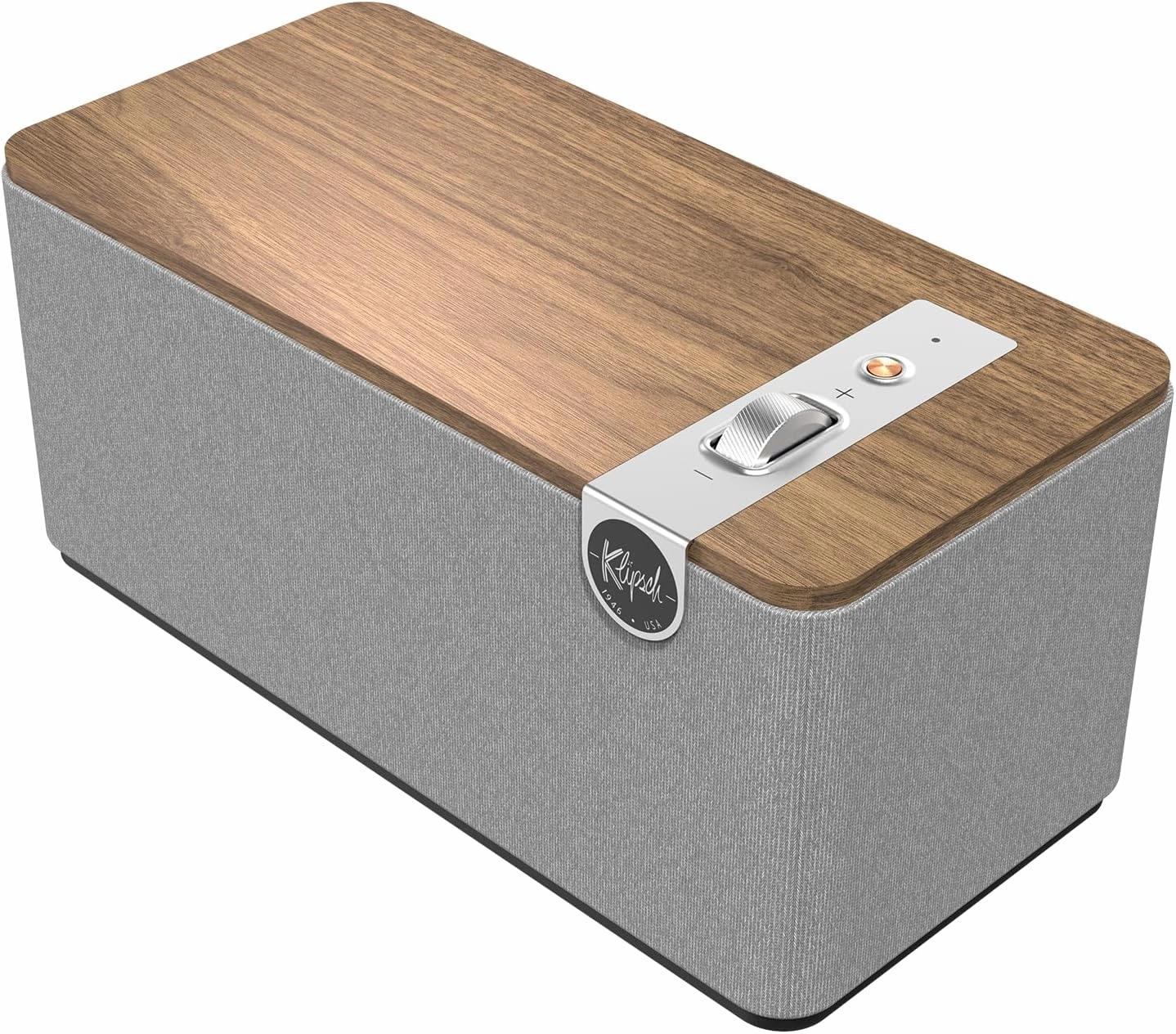 Klipsch The One Plus Premium Bluetooth Speaker System with Two 2.25 Full Range Drivers, 4.5 Woofer, Bluetooth 5.3 with Up to 40 ft. of Distance, Walnut bookshelf speakers,compact stereo speakers,hi-fi shelf speakers,