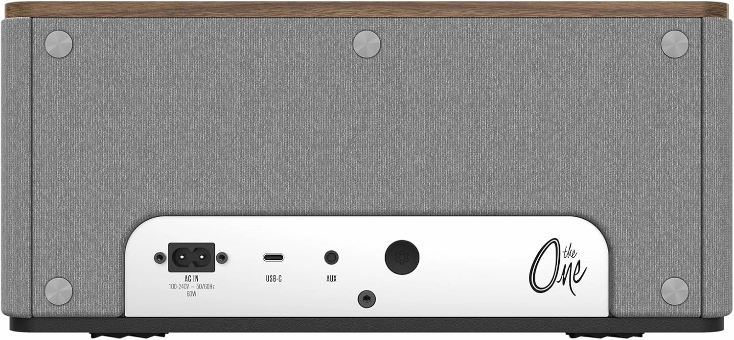 Klipsch The One Plus Premium Bluetooth Speaker System with Two 2.25 Full Range Drivers, 4.5 Woofer, Bluetooth 5.3 with Up to 40 ft. of Distance, Walnut