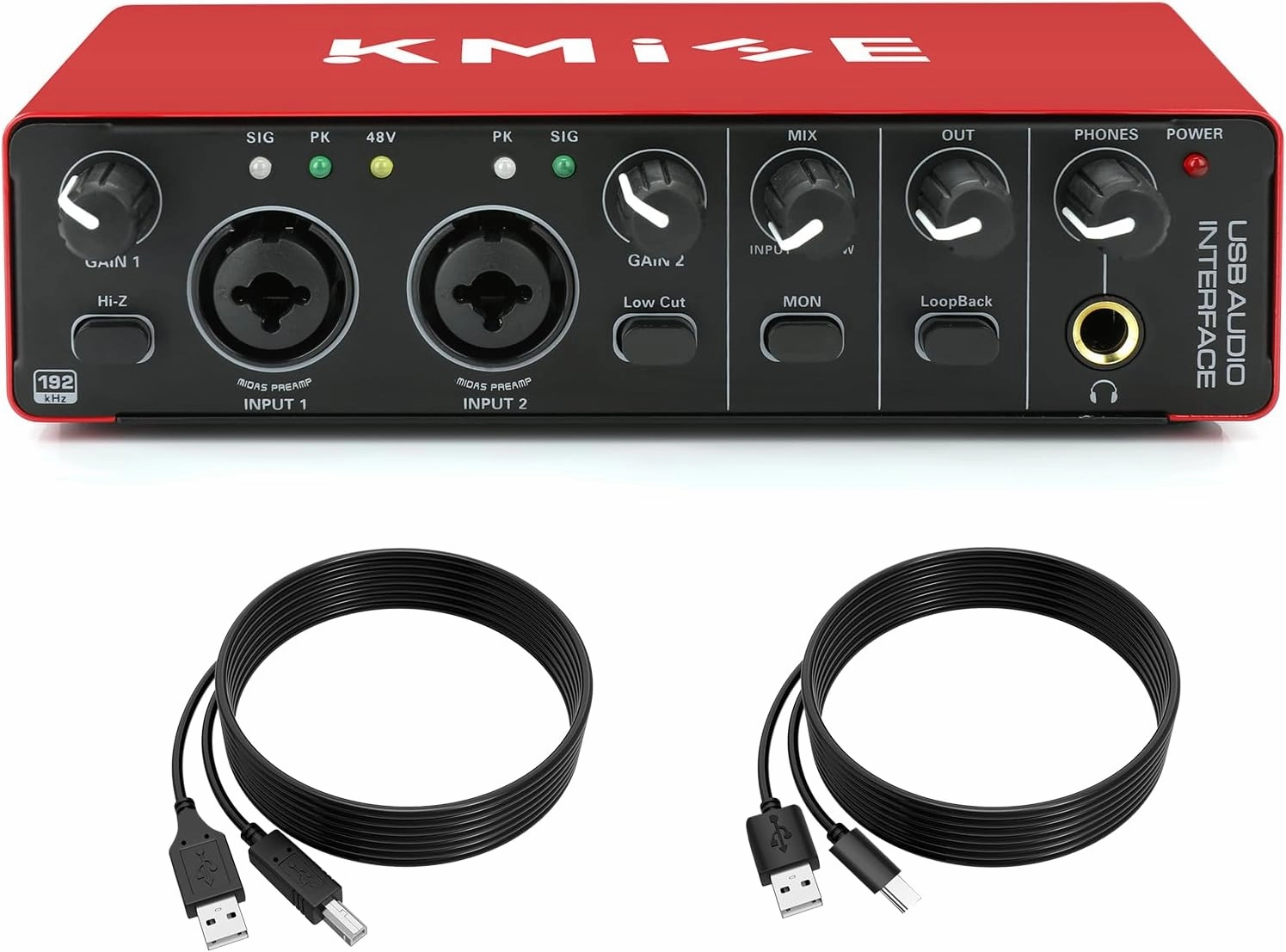 Kmise USB Audio Interface for Guitarists, Vocalists, Podcasters or playback studio quality sound audio interface,USB interface,music recording input,