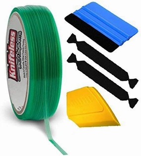 Knifeless Design Line Vinyl Wrap Cutting Tape Roll for Pinstriping and Detailing (50m Roll w/ Squeegee, Detailer & 2 Felts) vinyl accessories,turntable parts,record player tools,