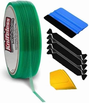 Knifeless Vinyl Wrap Cutting Tape Finishing Line 50M Plus 3M Toolkit (BluSqueegee,YlwSqueegee,5xBlckFlt) vinyl accessories,turntable parts,record player tools,
