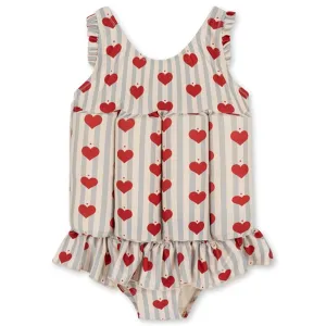 Konges Sljd Amour Blue Stripe Float Frill Swimsuit