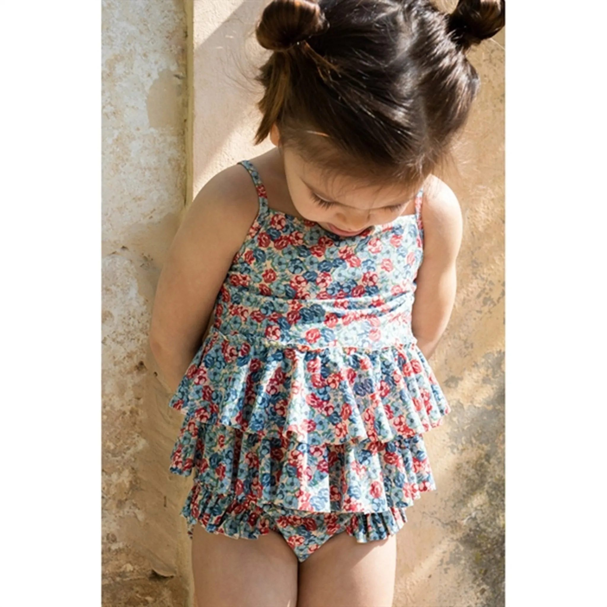 Konges Sl?jd Manuca Frill Swim Suit Rosie Blue