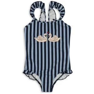 Konges Sljd Navy Stripe Dea Frill Swimsuit
