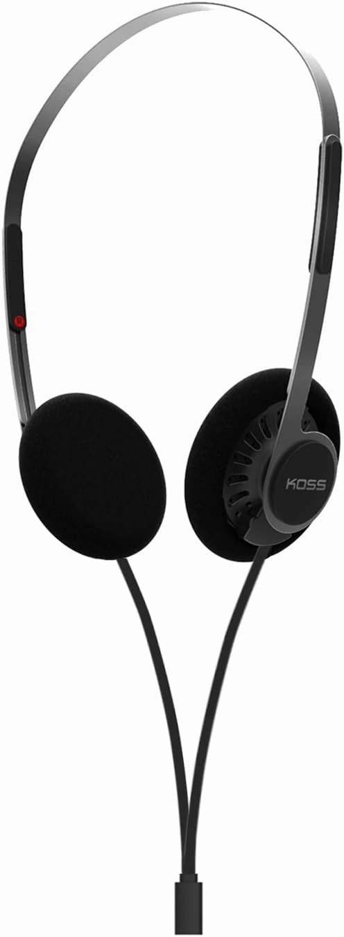 Koss KPH40 Utility On-Ear Headphones, Detachable Interchangeable Cord System, Retro Style, Ultra Lightweight Design (Stealth Black)
