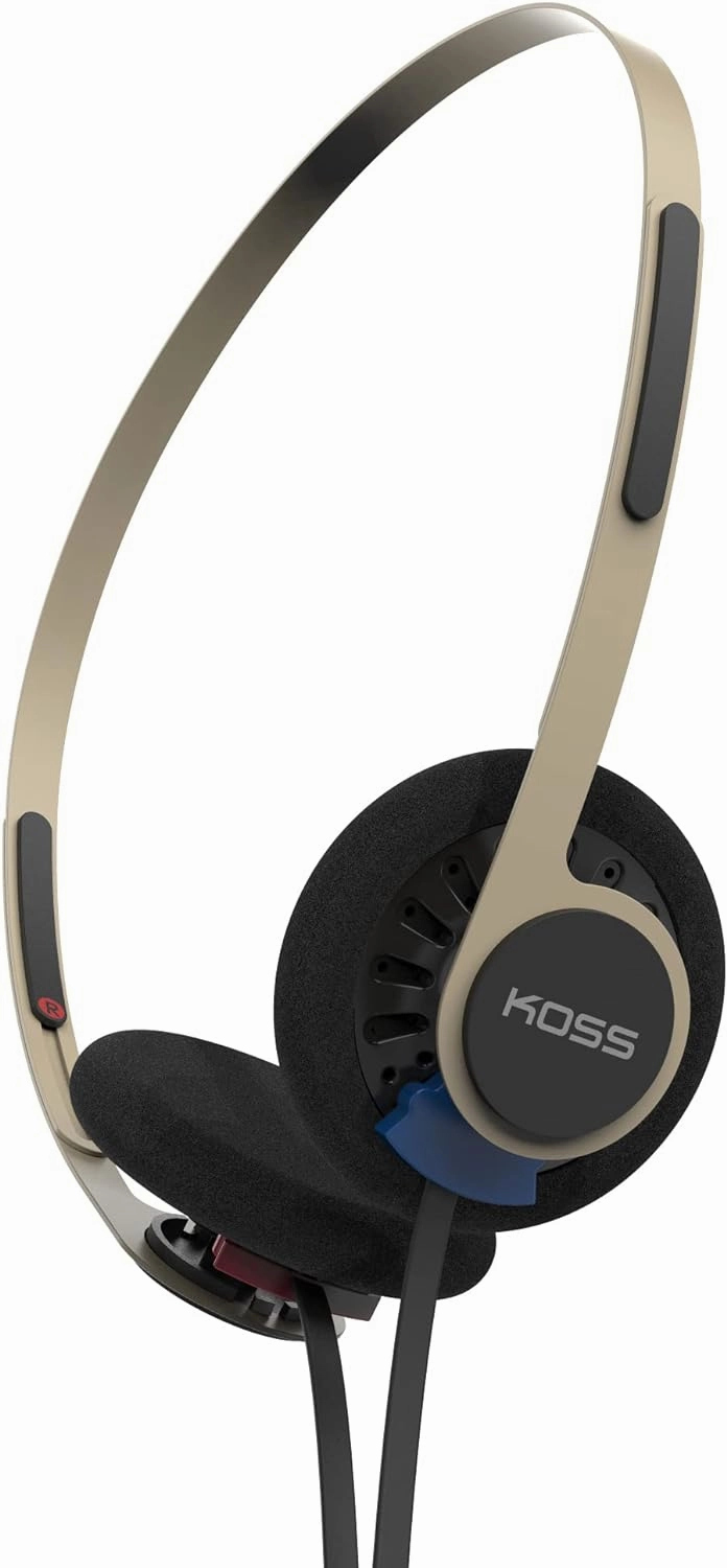 Koss KPH40 Utility On-Ear Headphones, Detachable Interchangeable Cord System, Ultra Lightweight Design (Rhythm Beige)