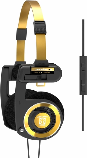 Koss Porta Pro Limited Edition Black Gold On-Ear Headphones, in-Line Microphone, Volume Control and Touch Remote Control, Includes Hard Carrying Case, Wired with 3.5mm Plug, Black and Gold audiophile headphones,high-end headphones,studio over-ear,