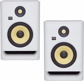 KRK RP5 Rokit 5 G4 Professional Bi-Amp 5" Powered Studio Monitors, White Noise - PAIR studio monitors,nearfield speakers,mixing reference monitors,