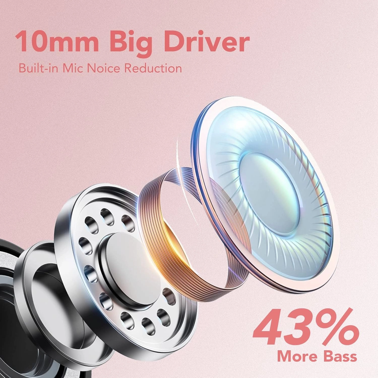 KT1 Wireless Earbuds V5.3, 120H Playtime, Bluetooth Earphones for Small Ear, IPX7 Waterproof Running Headphones, Deep Bass, Over Ear Sport Wireless Bluetooth Earphones for Android iOS