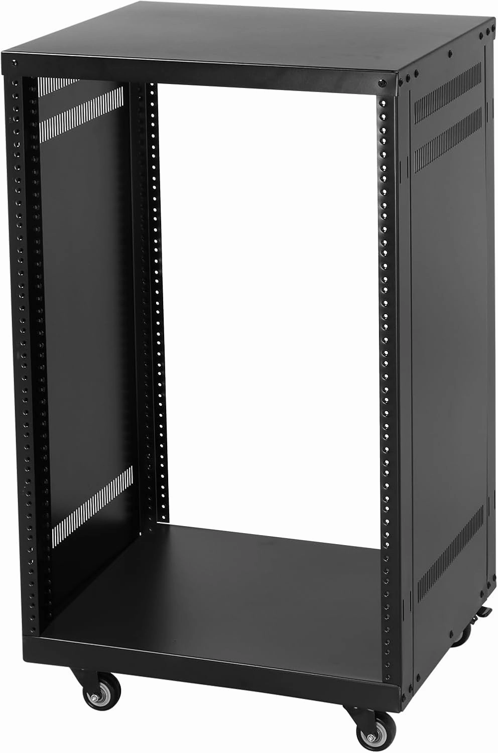 Ktaxon 16U AV Rack with Removable Side Panels and Lockable Casters, Special Vent Design for Server Rack Mounting audio rack,hi-fi component stand,media shelf,