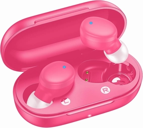 kurdene Wireless Earbuds Bluetooth 5.3 in Ear Buds Light-Weight Headphones,Deep Bass Sound,Built-in Mics Headset,Clear Calls Earphones for Sports Workout Hot Pink wireless earbuds,Bluetooth earphones,true wireless stereo,