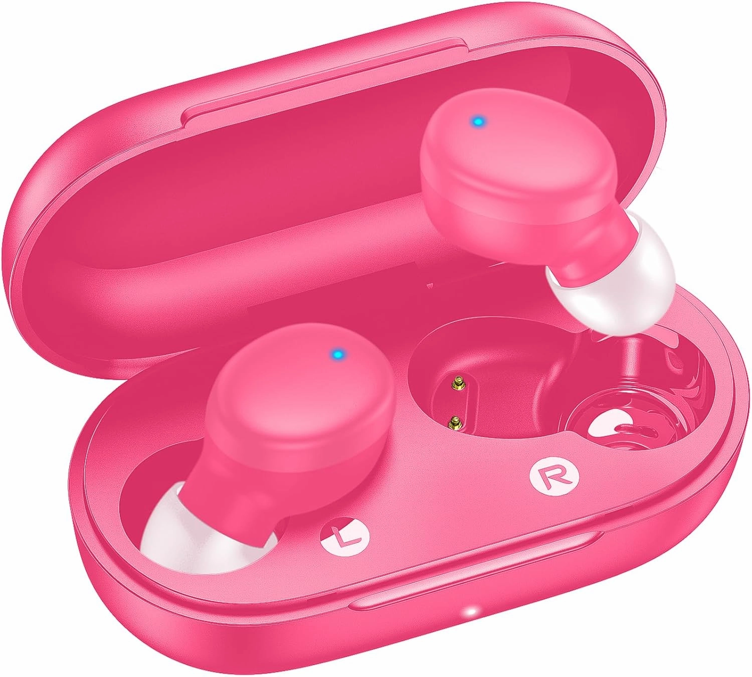 kurdene Wireless Earbuds Bluetooth 5.3 in Ear Buds Light-Weight Headphones,Deep Bass Sound,Built-in Mics Headset,Clear Calls Earphones for Sports Workout Hot Pink wireless earbuds,Bluetooth earphones,true wireless stereo,