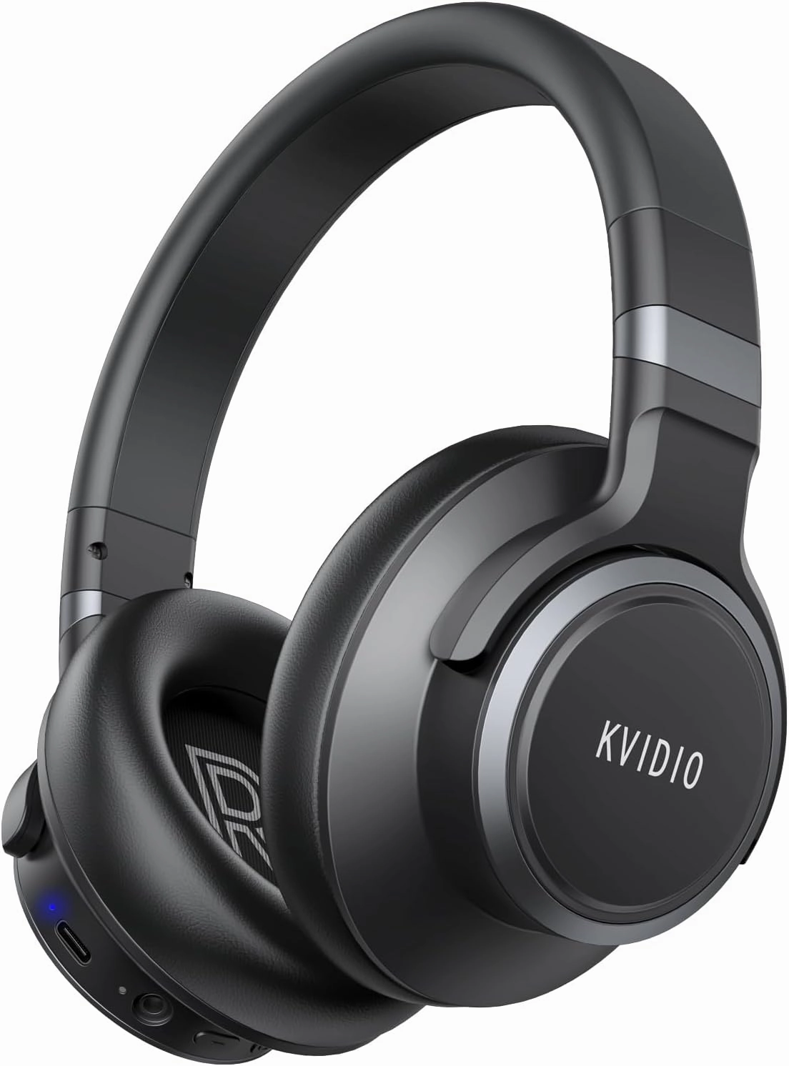 KVIDIO Active Noise Cancelling Headphones, 70 Hours Playtime Bluetooth Headphones Wireless with Microphone, Transparency Mode, Deep Bass and Hi-Fi Stereo Sound Over Ear for Travel Office over-ear headphones,closed back headphones,wireless studio cans,