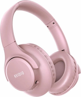 KVIDIO Bluetooth Headphones Over Ear, 65 Hours Playtime Wireless Headphones with Microphone, Foldable Lightweight Headset with Bass and Stereo Sound over-ear headphones,closed back headphones,wireless studio cans,