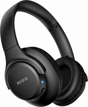 KVIDIO Bluetooth Headphones Over Ear, 65 Hours Playtime Wireless Headphones with Microphone, Foldable Lightweight Headset with Deep Bass, HiFi Stereo Sound for Travel Work Cellphone over-ear headphones,closed back headphones,wireless studio cans,