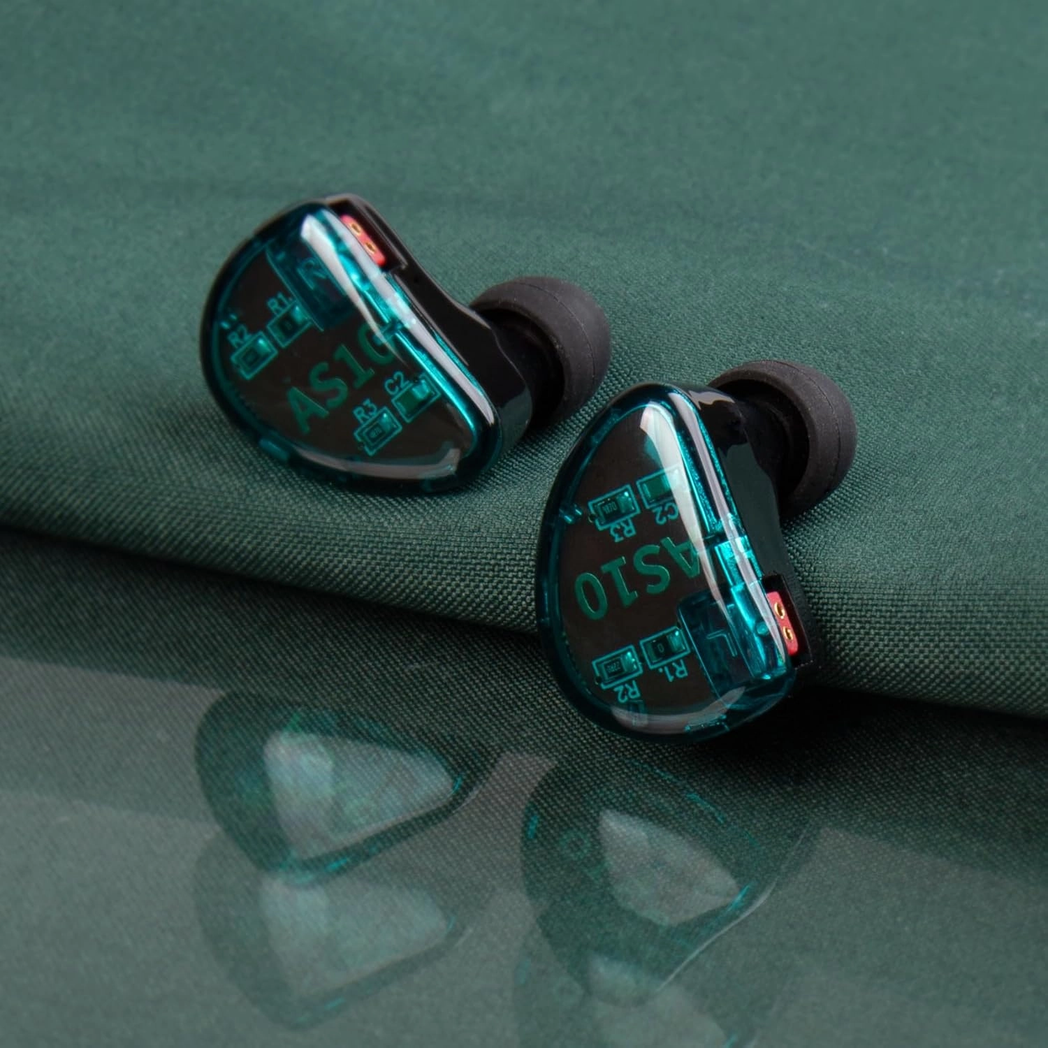 KZ AS10 in Ear Monitor Earbuds Headphone, Pure 5 Balanced Armature 5BA KZ Earbuds Earphone, Musician in Ear Monitor Headphone High Fidelity HiFi Headset (No Microphone, Green)