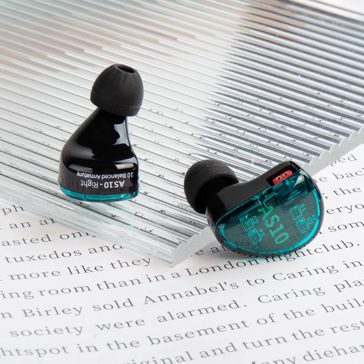 KZ AS10 in Ear Monitor Earbuds Headphone, Pure 5 Balanced Armature 5BA KZ Earbuds Earphone, Musician in Ear Monitor Headphone High Fidelity HiFi Headset (No Microphone, Green)