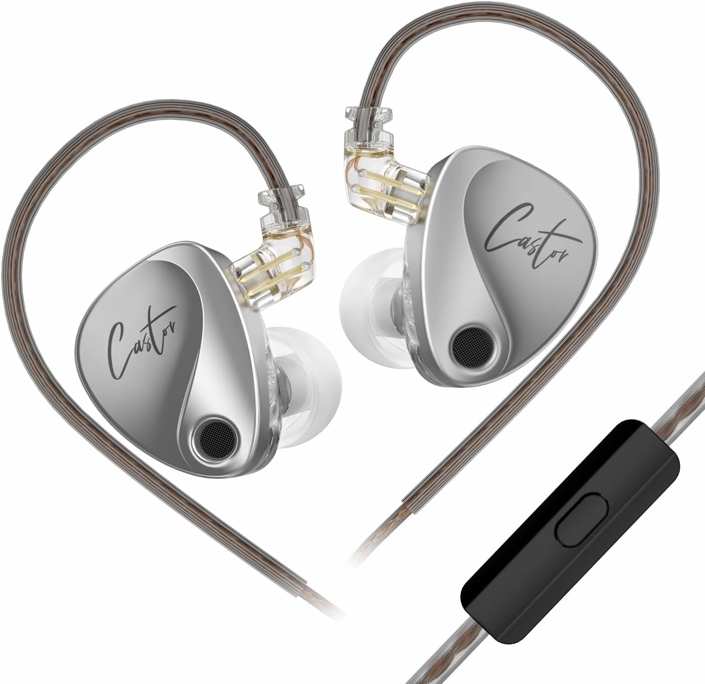 KZ Castor IEM Earphones Wired Earbuds,2DD Tuning Adjustable in Ear Monitor Headphones Dual-Driver Supper Bass Wired Headphones, Harman Target Version Monitor Headphones in-ear monitors,hi-fi IEMs,studio earphones,