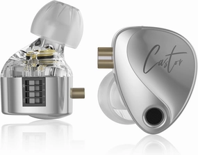 KZ Castor in Ear Monitor, Harman Edition IEM with Dual Dynamic Drivers, Tunable in Ear Headphones Gaming Earbuds with Adjusting Switch, Noise-isolating, Silicone Tips (Standard Version, Without Mic) in-ear monitors,hi-fi IEMs,studio earphones,