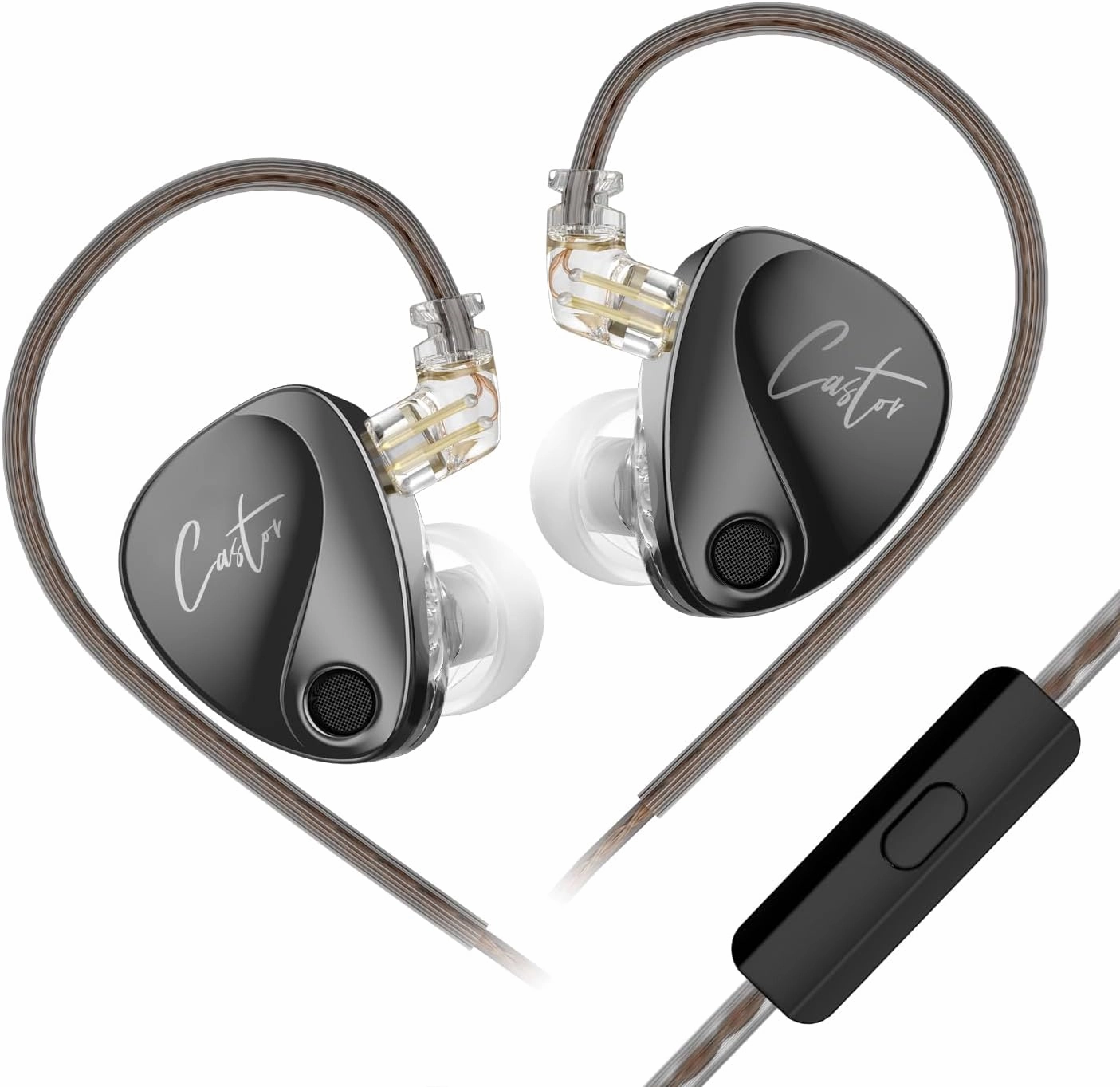 KZ Castor Wired Earbuds IEM in Ear Earphones, 2DD Tuning Adjustable Dual-Driver Supper Bass Wired Headphones, Harman Target with Improved Bass Version Monitor Headphones in-ear monitors,hi-fi IEMs,studio earphones,