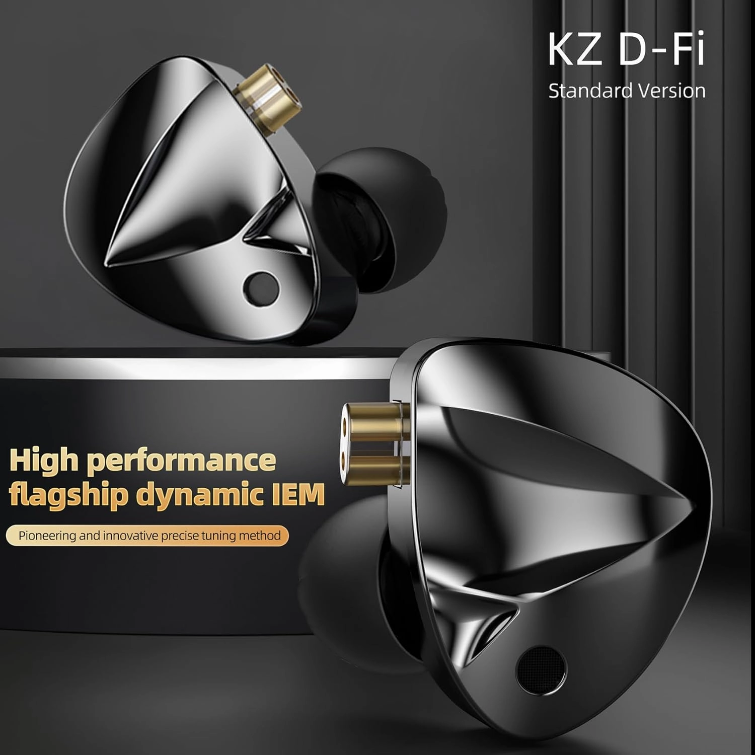 KZ D-Fi in Ear Monitor Headphones High Performance Flagship Dynamic IEMS,Dual-Magnet&Dual-Cavity Dynamic Driver Wired Earbuds Gaming Earbuds with Tuneful Bass for Musicians (Standard Version)