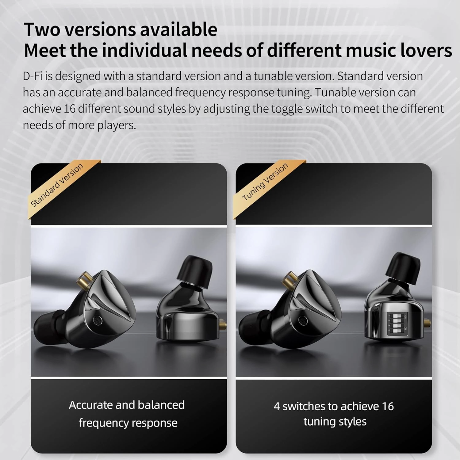 KZ D-Fi in Ear Monitor Headphones High Performance Flagship Dynamic IEMS,Dual-Magnet&Dual-Cavity Dynamic Driver Wired Earbuds Gaming Earbuds with Tuneful Bass for Musicians (Standard Version)