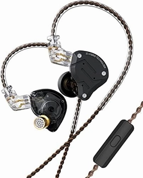 KZ Ear Buds Wired ZS10 Pro Wired in-Ear Headphones, Noise Cancelling IEM Earphone with Stainless Steel Faceplate, 2Pin IEM Detachable Cords, in Ear Monitor for Musician Singers (Matte Black, with Mic) in-ear monitors,hi-fi IEMs,studio earphones,