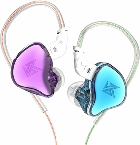 KZ EDC in-Ear Monitors, HiFi Stereo Stage/Studio IEM Wired Noise Isolating Sport Earphones/Earbuds/Headphones with Detachable Cable for Musician Audiophile (Without Mic, Blue & Purple) in-ear monitors,hi-fi IEMs,studio earphones,