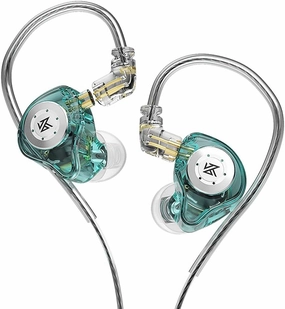 KZ EDX PRO 1DD 10mm Dual Magnetic Dynamic Driver HiFi In-Ear Monitors with Detachable 0.75mm C Pin Cable (No Mic, Cyan) in-ear monitors,hi-fi IEMs,studio earphones,
