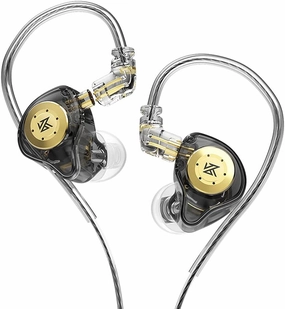 KZ EDX PRO Earphones 10mm Dual Magnetic Circuit Dynamic Driver Hearphones, Senleeor KZ Earphones 1DD Deep Bass Earbuds with Removable C Pin Cables (No Mic, Black) in-ear monitors,hi-fi IEMs,studio earphones,