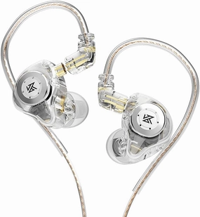KZ EDX PRO in Ear Monitor Headphones 10mm Dual Magnetic Dynamic Driver, KZ Earbuds 1DD with Resin Housing for Musician Audiophile Gift Set (No Mic, Clear) in-ear monitors,hi-fi IEMs,studio earphones,