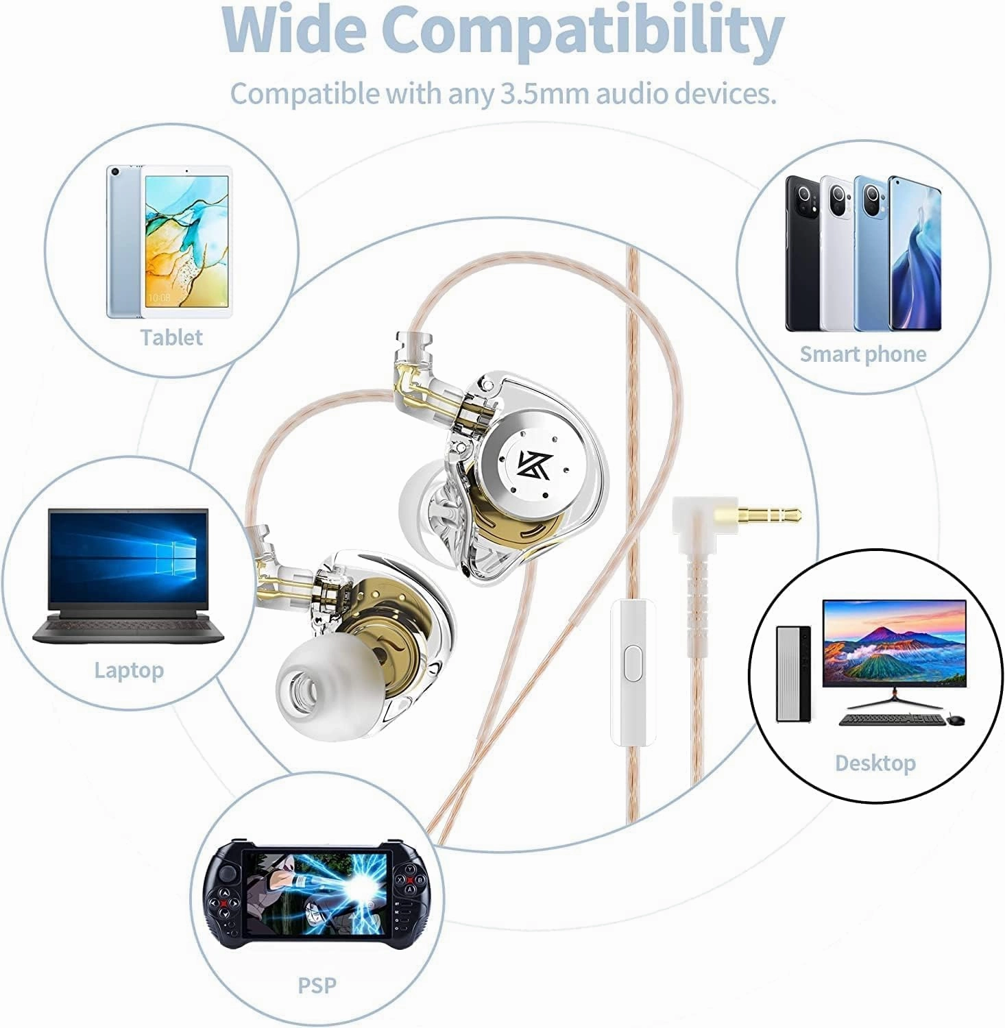 KZ EDX PRO in Ear Monitor IEM Wired Earbuds, Ear Buds HiFi Stereo Sound Earphones with 1DD New 10mm Dynamic Driver Noise Cancelling Headphone with Detachable Cable