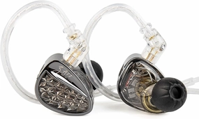KZ ZA12 in Ear Monitor, 2DD 4BA Hybrid Wired Earbuds, KZ in Ear Monitor with 4-Level Tuning Switch Gaming Earbuds,Silver-Plated IEM Cable for Audiophile (No Microphone, Matte Black) audiophile headphones,high-end headphones,studio over-ear,