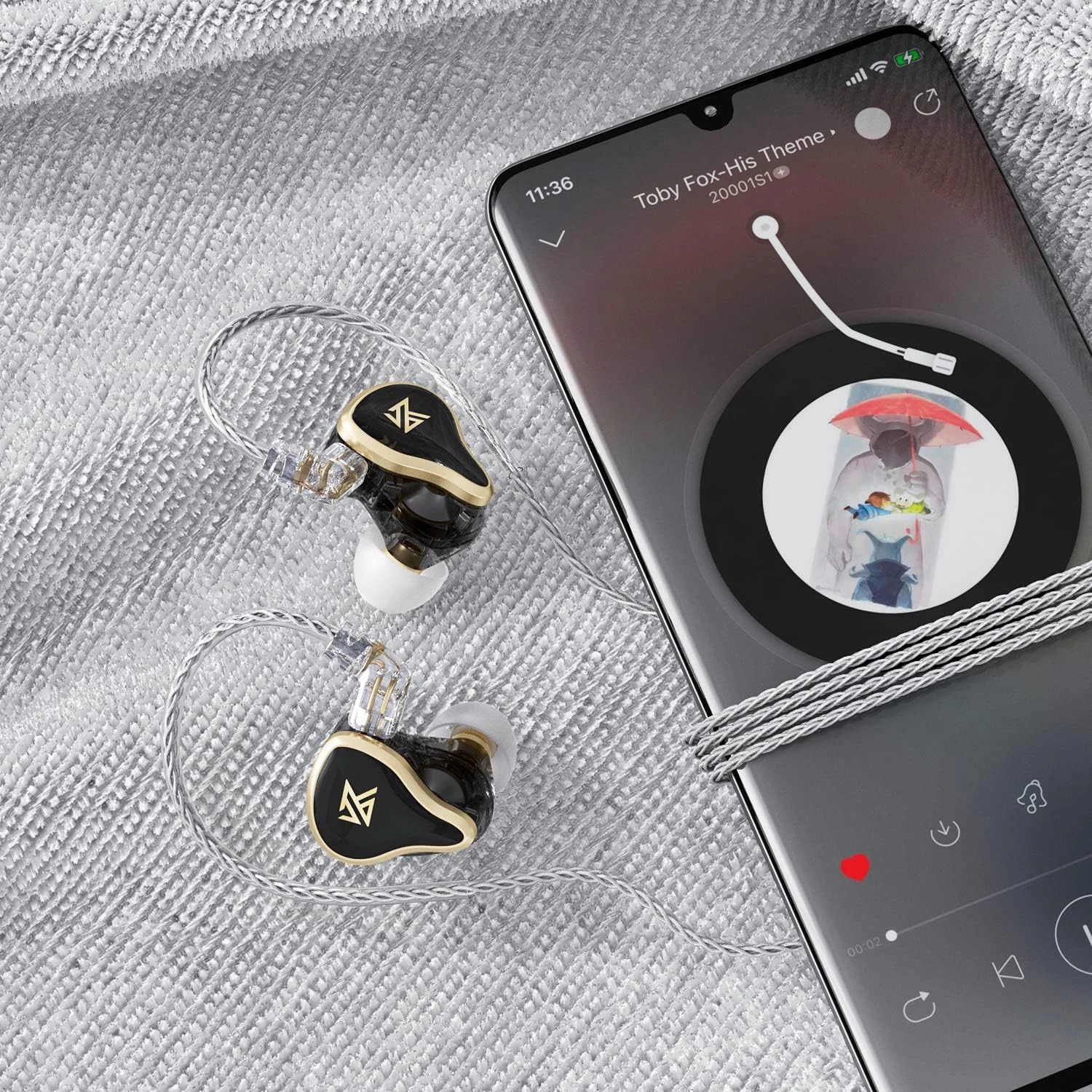 KZ ZAS in-Ear Headphones Wired Earbuds, IEM Headphones,16-Unit Hybrid High-Frequency 7BA 10mm DD HiFi Stereo Sound Earphones Noise Cancelling Earbuds(with Mic,Black)