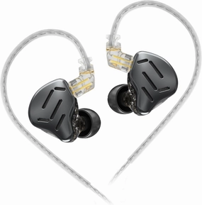 KZ Zax in Ear Headphones 7BA 1DD Hybrid 16 Drivers HiFi Noise Cancelling in Ear Monitor, Zin Alloy Shell Metal Wired Earphone with 3.5mm Jack Detachable 2 Pin 0.75mm Cable (No mic, Black) in-ear monitors,hi-fi IEMs,studio earphones,