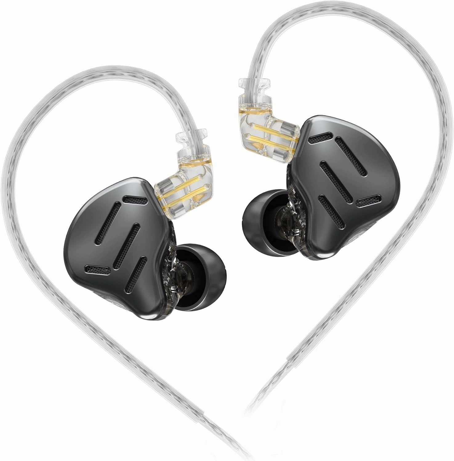 KZ Zax in Ear Headphones 7BA 1DD Hybrid 16 Drivers HiFi Noise Cancelling in Ear Monitor, Zin Alloy Shell Metal Wired Earphone with 3.5mm Jack Detachable 2 Pin 0.75mm Cable (No mic, Black) in-ear monitors,hi-fi IEMs,studio earphones,