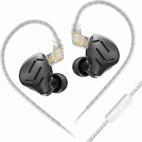 KZ Zax in Ear Headphones 7BA 1DD Hybrid 16 Drivers HiFi Noise Cancelling Wired Earbuds, Zin Alloy Shell Metal Earphone in Ear Monitor with 3.5mm Jack Detachable 2 Pin 0.75mm Cable (with mic, Black) in-ear monitors,hi-fi IEMs,studio earphones,