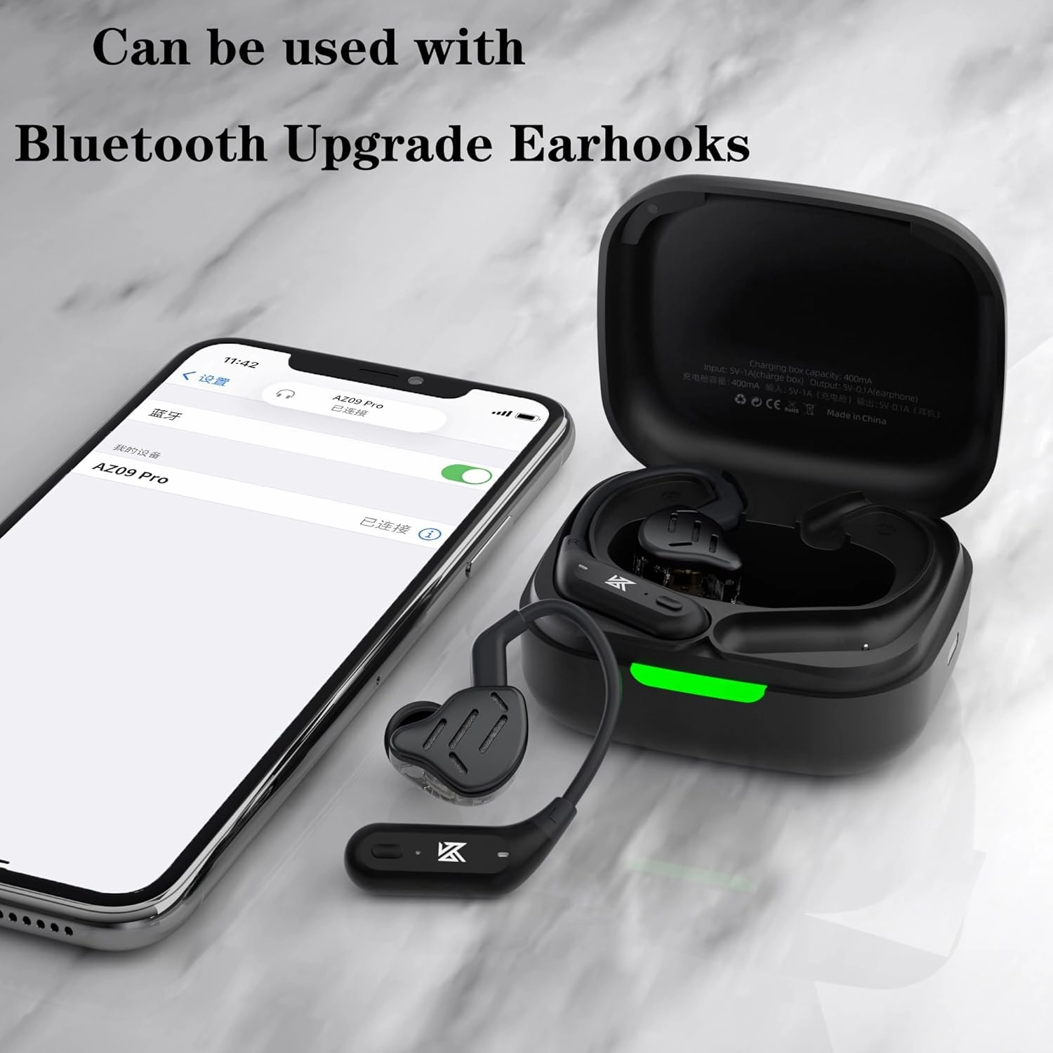 KZ Zax in Ear Headphones 7BA 1DD Hybrid 16 Drivers HiFi Noise Cancelling Wired Earbuds, Zin Alloy Shell Metal Earphone in Ear Monitor with 3.5mm Jack Detachable 2 Pin 0.75mm Cable (with mic, Black)