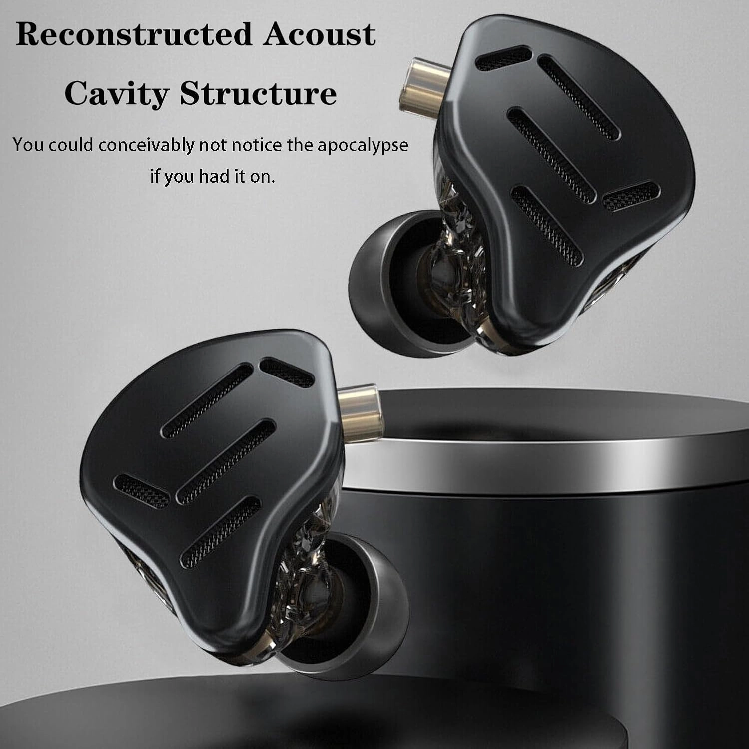 KZ Zax in Ear Headphones 7BA 1DD Hybrid 16 Drivers HiFi Noise Cancelling Wired Earbuds, Zin Alloy Shell Metal Earphone in Ear Monitor with 3.5mm Jack Detachable 2 Pin 0.75mm Cable (with mic, Black)