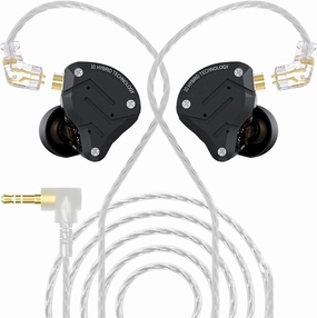 KZ ZS10 Pro IEM Headphone, KZ in Ear Monitor Wired Earbuds 4BA 1DD 5 Drivers Metal in Ear Earphones with Stainless Steel Faceplate, 2Pin Detachable Cable for Musician Singer (Matte Black, Without Mic) reference headphones,neutral sound headphones,monitor h