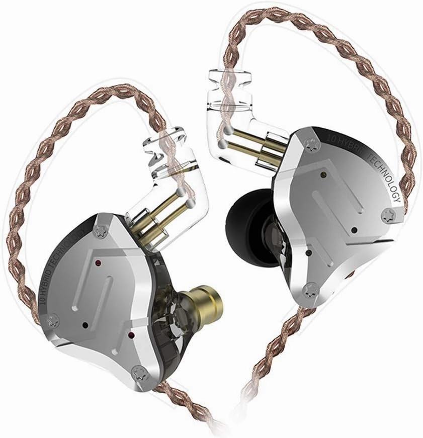 KZ ZS10 Pro in Ear Monitor Earbuds Headphone, Gaming Earbuds with 4BA and 1DD Drivers, KZ HiFi IEM Earphone Upgraded ZS10 Pro with Detachable 0.75mm 2 Pin 6N OFC Cable (Black No Mic) in-ear monitors,hi-fi IEMs,studio earphones,