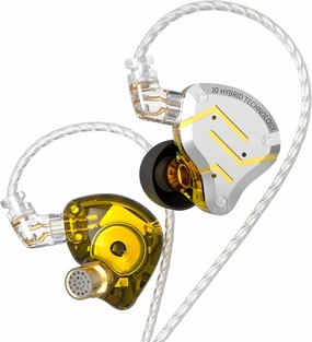 KZ ZS10 Pro in Ear Monitor Earphone, 4BA 1DD Hybrid Drives Wired Gaming Earbuds, Metal KZ Headphone HiFi Bass Earbuds IEM Headphones with Detachable 2 Pin-C IEM Cable for Stage DJ (Gold, Without Mic) audiophile headphones,high-end headphones,studio over-ea