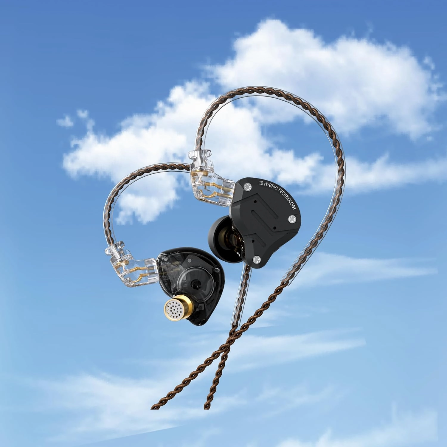 KZ ZS10 Pro Wired Earbuds in Ear Monitor Headphone KZ IEMs for Gaming in-Ear Earphone 4BA 1DD Drivers Metal Earphones with Stainless Steel Faceplate, 2 Pin Detachable Cable (Matte Black, Without Mic)