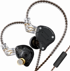 KZ ZS10 Pro Wired Earbuds in Ear Monitor Headphone KZ IEMs in-Ear Earphone 4BA 1DD 5 Drivers Metal Earphones with Stainless Steel Faceplate, 2 Pin Detachable Cable (Matte Black, with Mic) in-ear monitors,hi-fi IEMs,studio earphones,