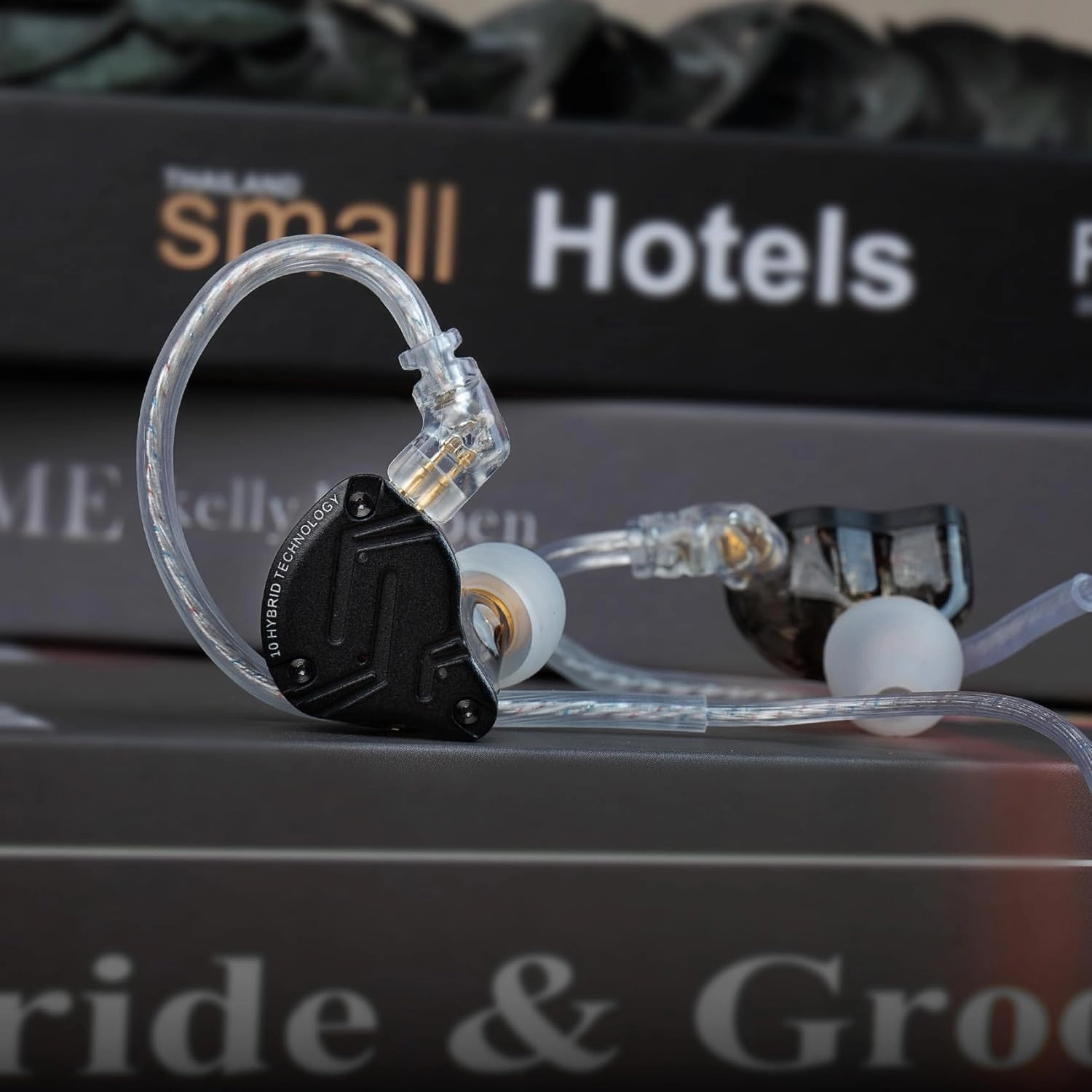 KZ ZS10 Pro X in Ear Monitor Headphone, Upgraded 4BA 1DD KZ Headphone Multi Driver in Ear IEM Earphone with Detachable Silver-Plated 0.75mm 2Pin Cable inears for Audiophile(Dark,No Mic)